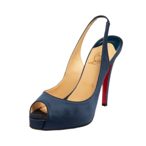 Christian Louboutin Shoes - Christian Louboutin Prive Ankle Strap Platform Sandals Turquoise Suede Leather